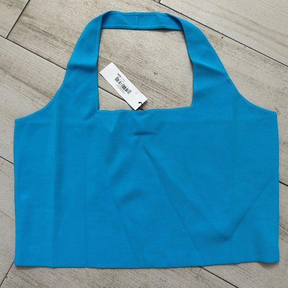 Square neck halter sweater bralette - Picture 2 of 2